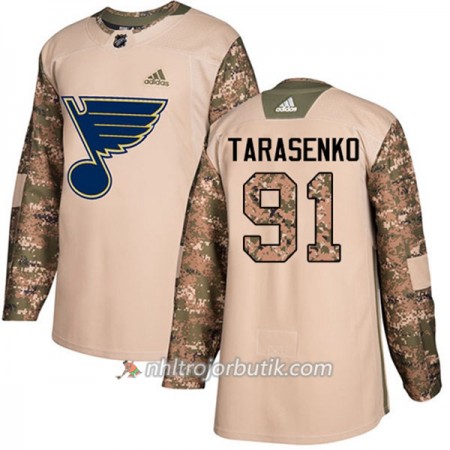 Män Ishockey St. Louis Blues Tröja Vladimir Tarasenko 91 Adidas 2017-2018 Camo Veterans Day Practice Authentic